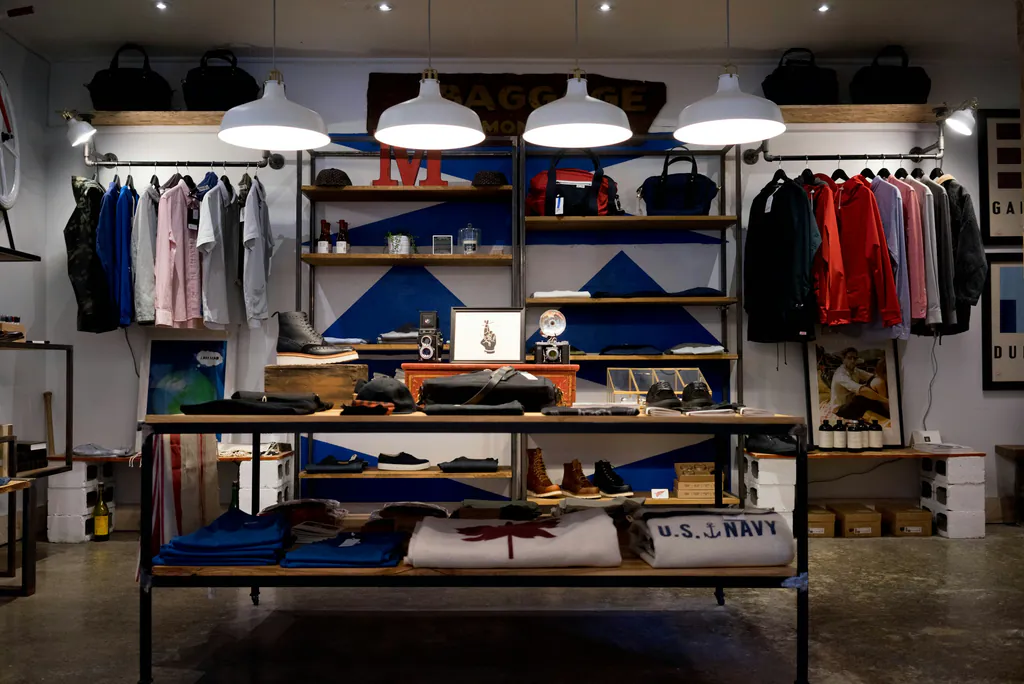 Boutique-Schaufenster mit textiler Auslage